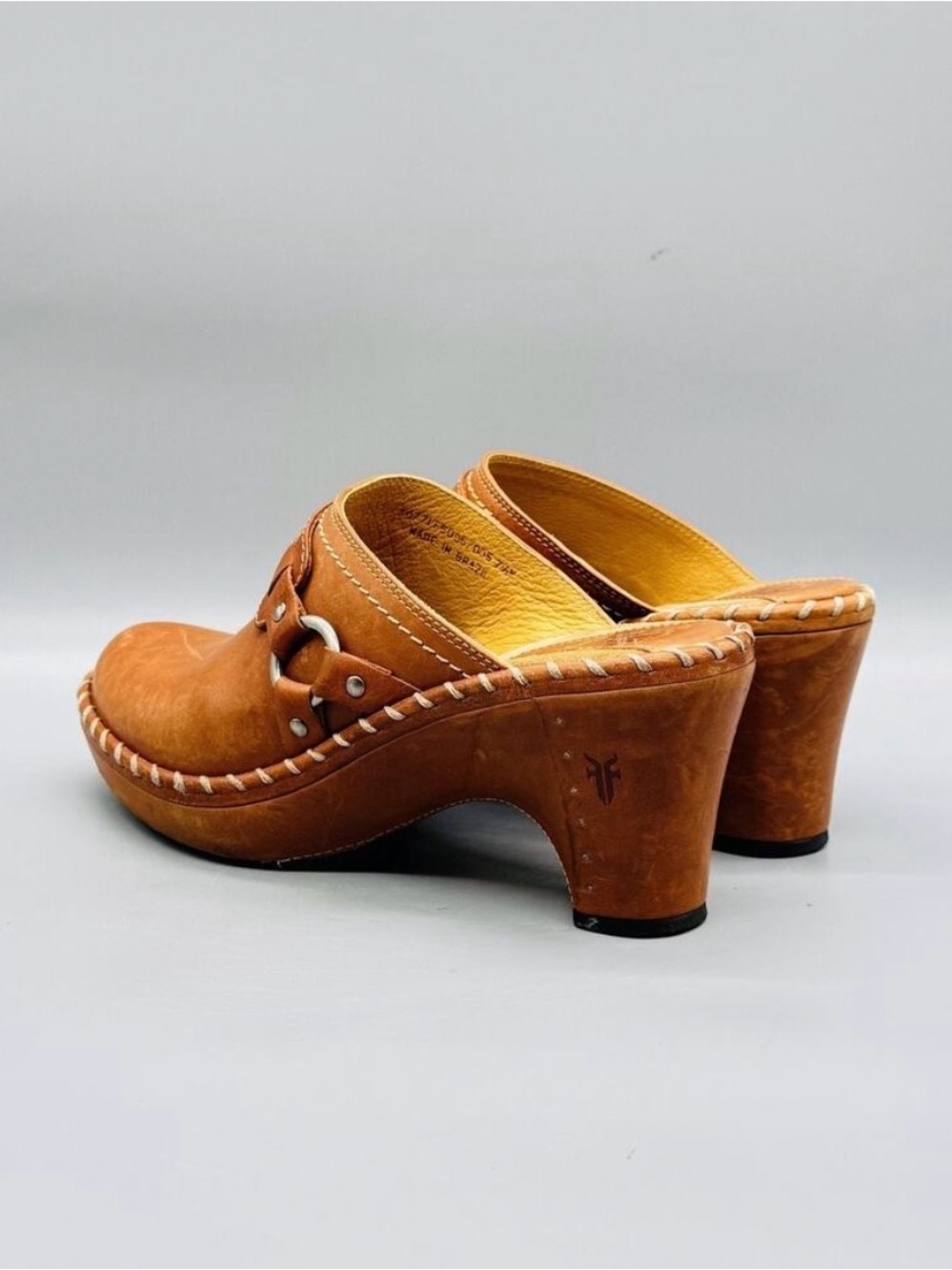 Classic Frye Leather Stitched Mules